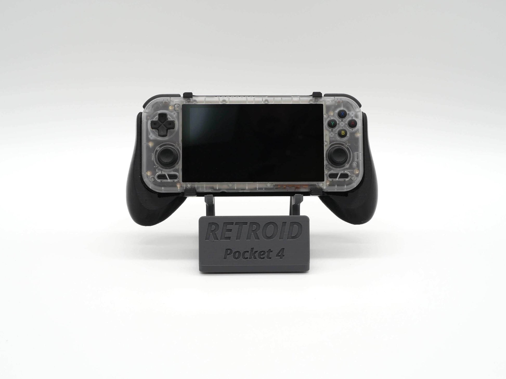 Display Stand for Retroid Pocket 4 / 4 Pro with Charging Space | Dock Shelf Unit Gaming Retro Device Compatible with JCSFY Grips - Black / Retroid Pocket 4