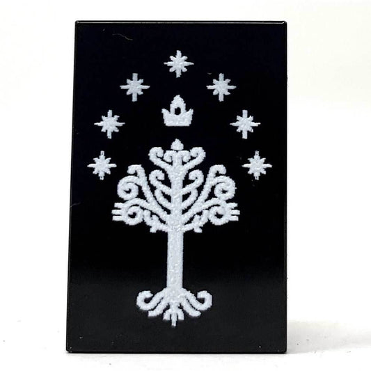 Gondor Banner (LOTR) Printed 2x3 Tile made using LEGO part - B3 Customs - 