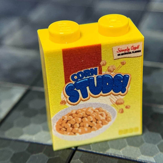 Corn Studs! Cereal - Custom Printed 1x2x2 Brick - 