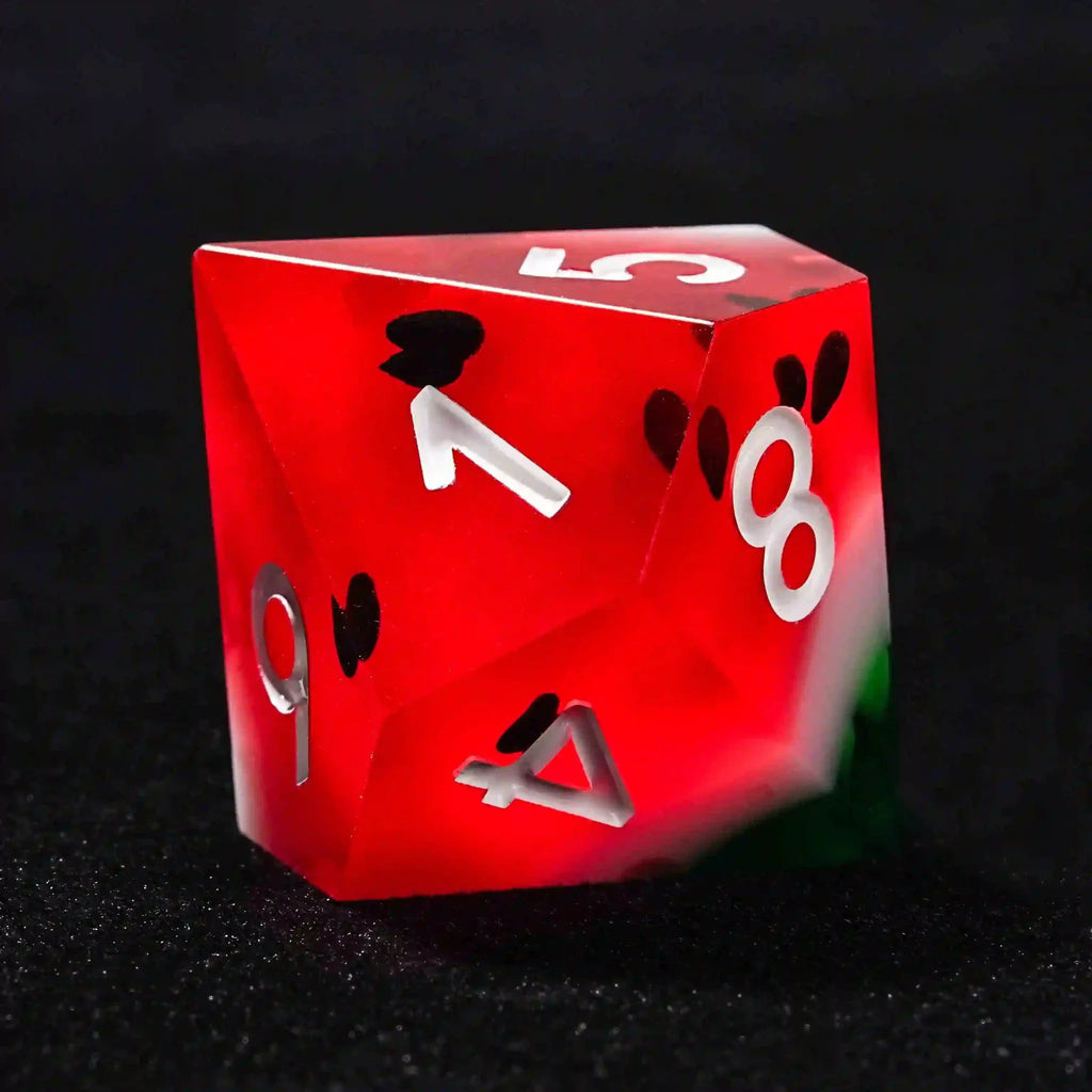 Juicy Watermelon 10-Sided Dice Resin D10 Dice