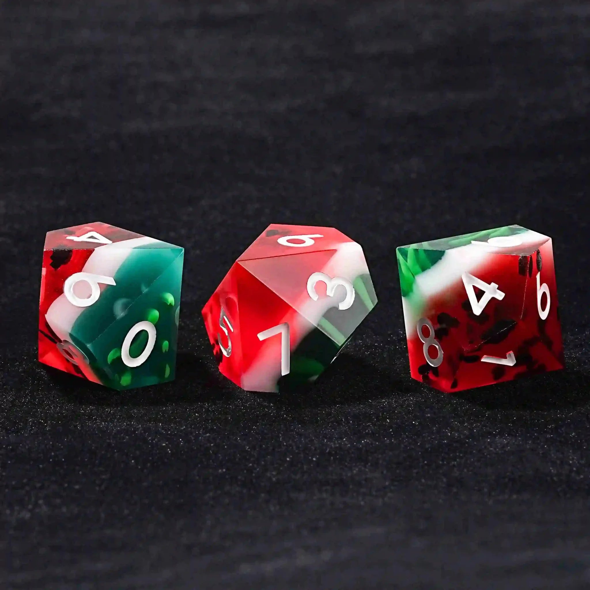 Juicy Watermelon 10-Sided Dice Resin D10 Dice