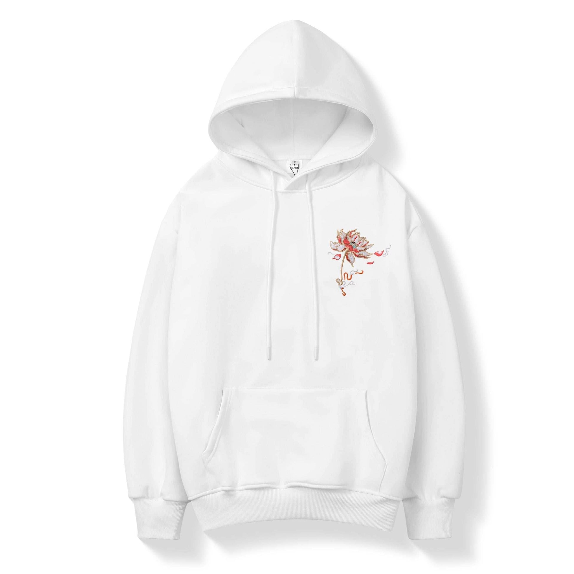 KH9010 Blue Phoenix Embroidery Hoodie - Black / S