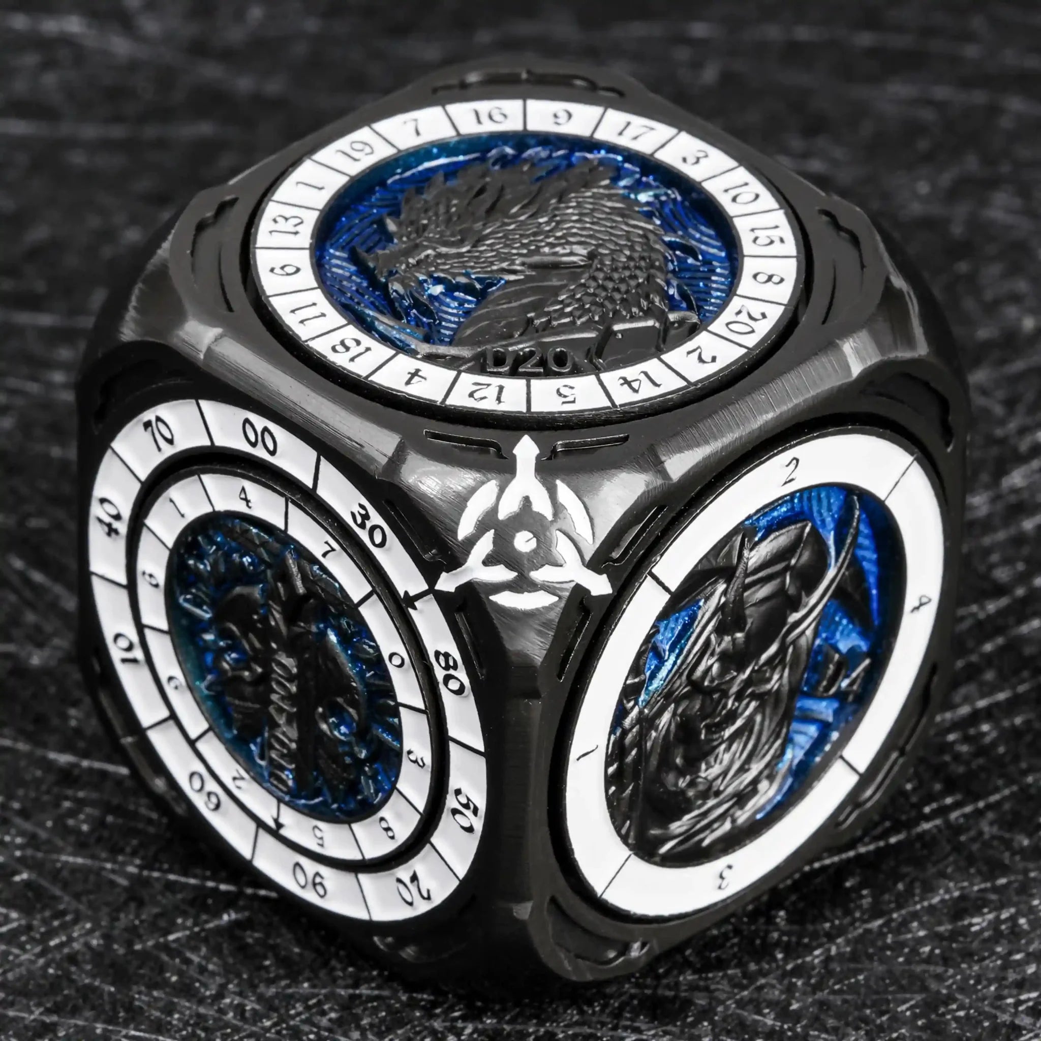 Kickstarter Dice -  7-in-1  Unique  Metal D6 Spinning Dice 2.0
