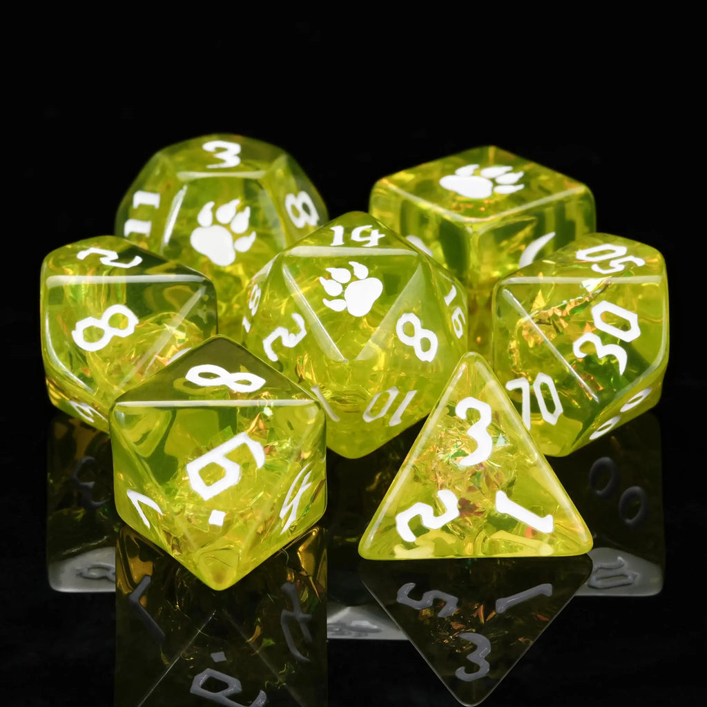 Kickstarter Dice – Green Druid Resin Dice Set