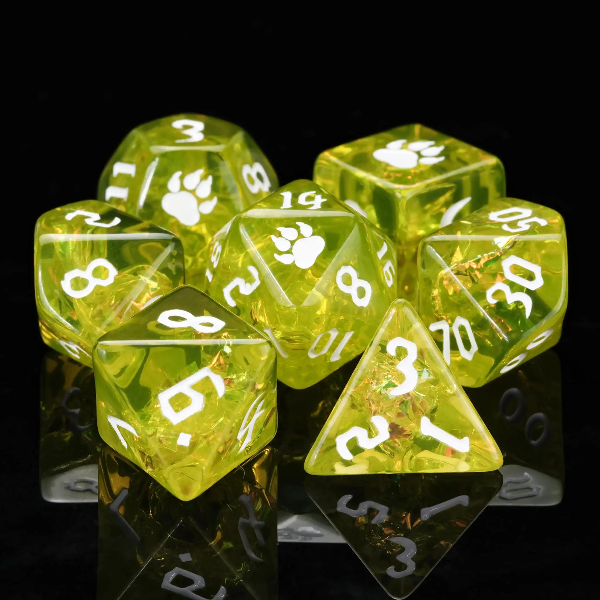 Kickstarter Dice – Green Druid Resin Dice Set