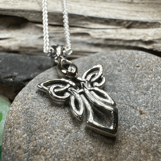 Anja Celtic Angel Necklace - Amethyst