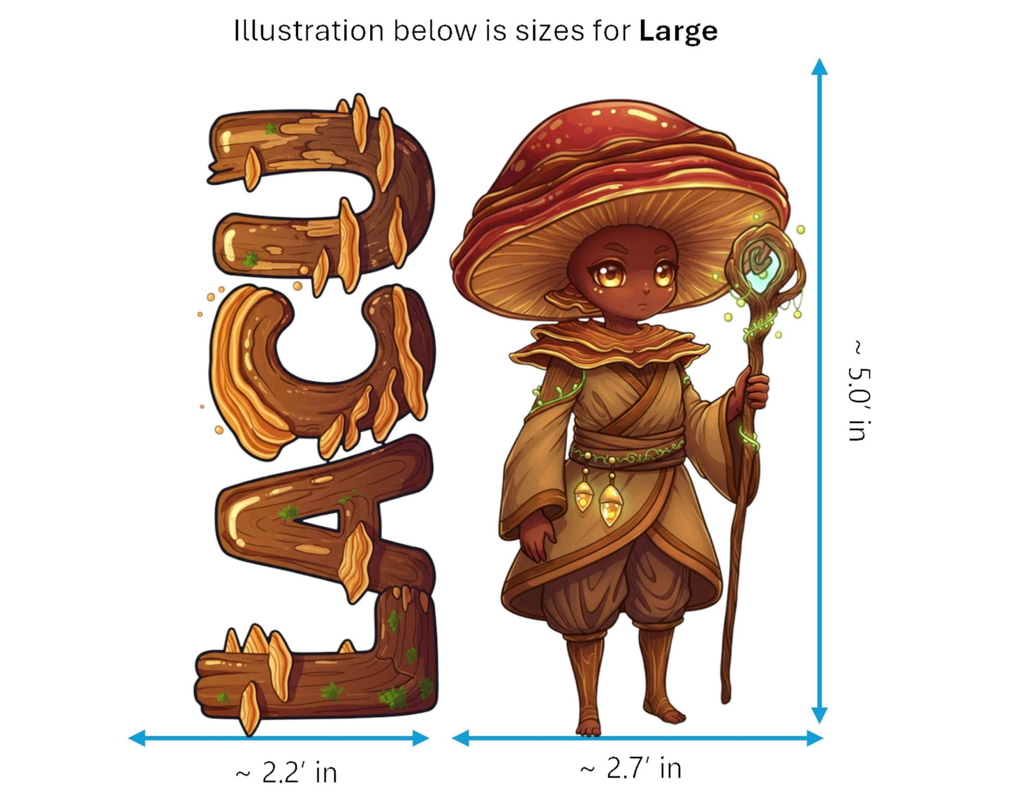 Lacquered Bracket Sticker and Magnet - Forest Sage Fungikins™ – Mystical Mushroom Art | Waterproof & UV-Proof - Sticker / Large
