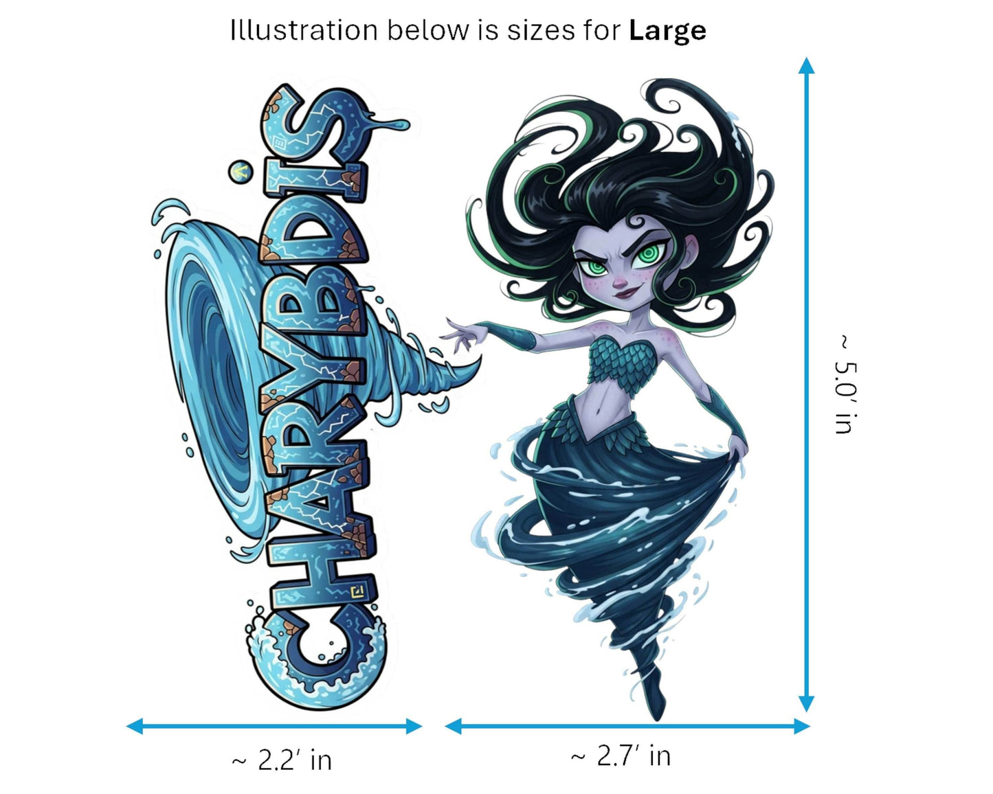 Charybdis Sticker and Magnet - Living Whirlpool Mythkins™ – Greek Sea Monster | Waterproof & UV-Proof - Sticker / Large