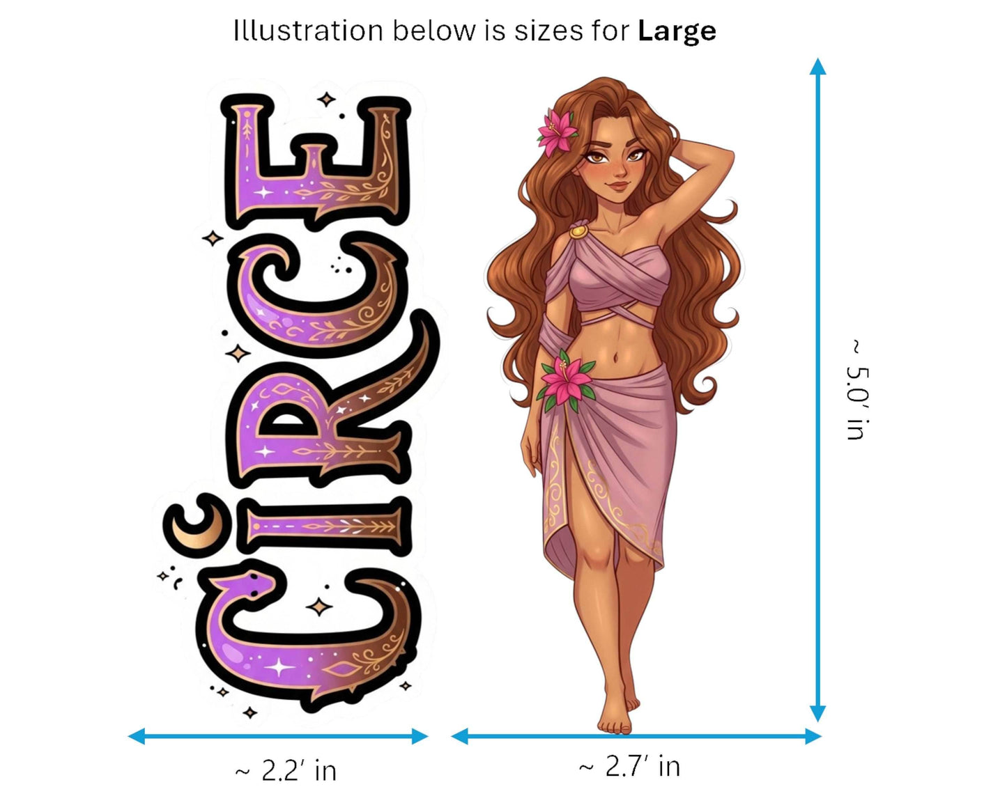 Circe Sticker and Magnet - the Divine Nymph Mythkins™ – Greek Mythology Nymph | Waterproof & UV-Proof - Sticker / Large