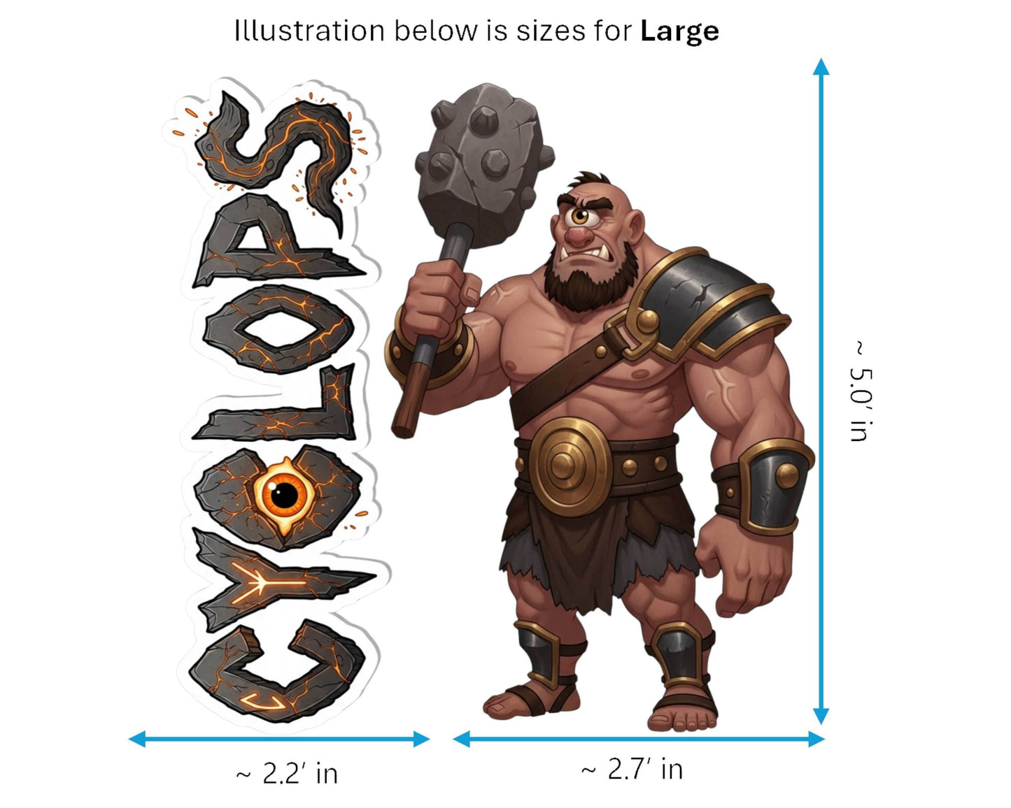 Cyclops Sticker and Magnet - the Elder Smith Mythkins™ – Greek Mythical Giant | Waterproof & UV-Proof - Sticker / Large