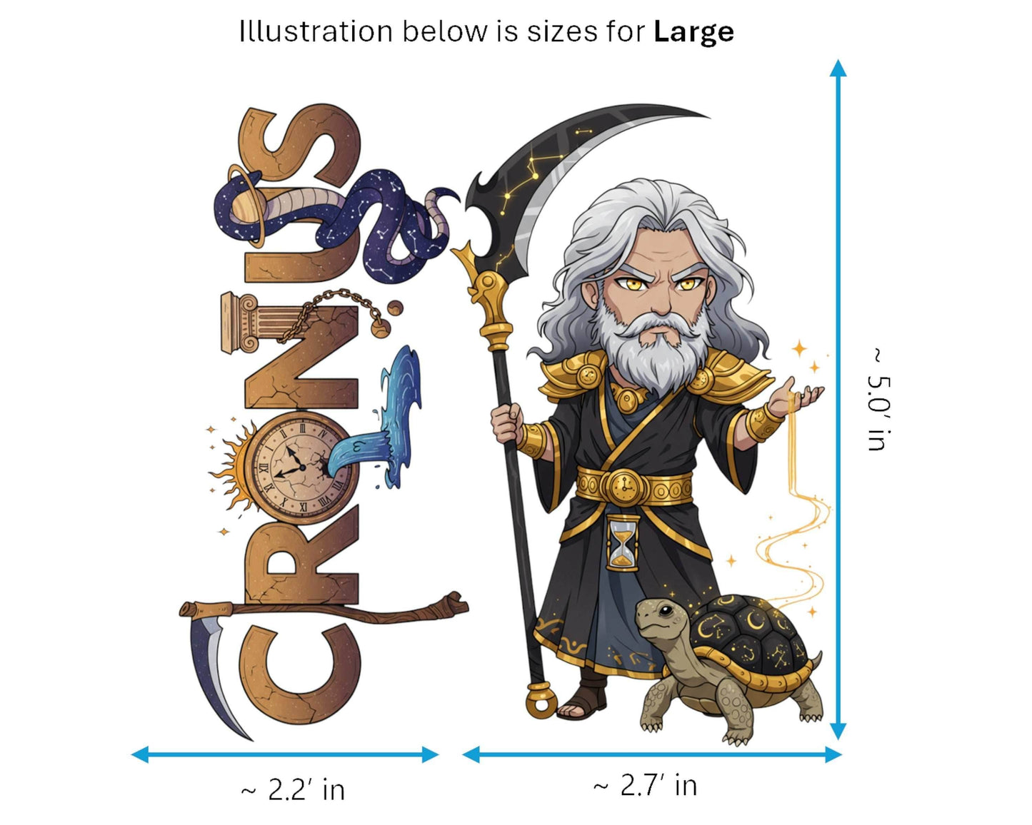 Cronus Sticker and Magnet - Lord of Time Mythkins™ – Titan God of Time | Waterproof & UV-Proof - Sticker / Large