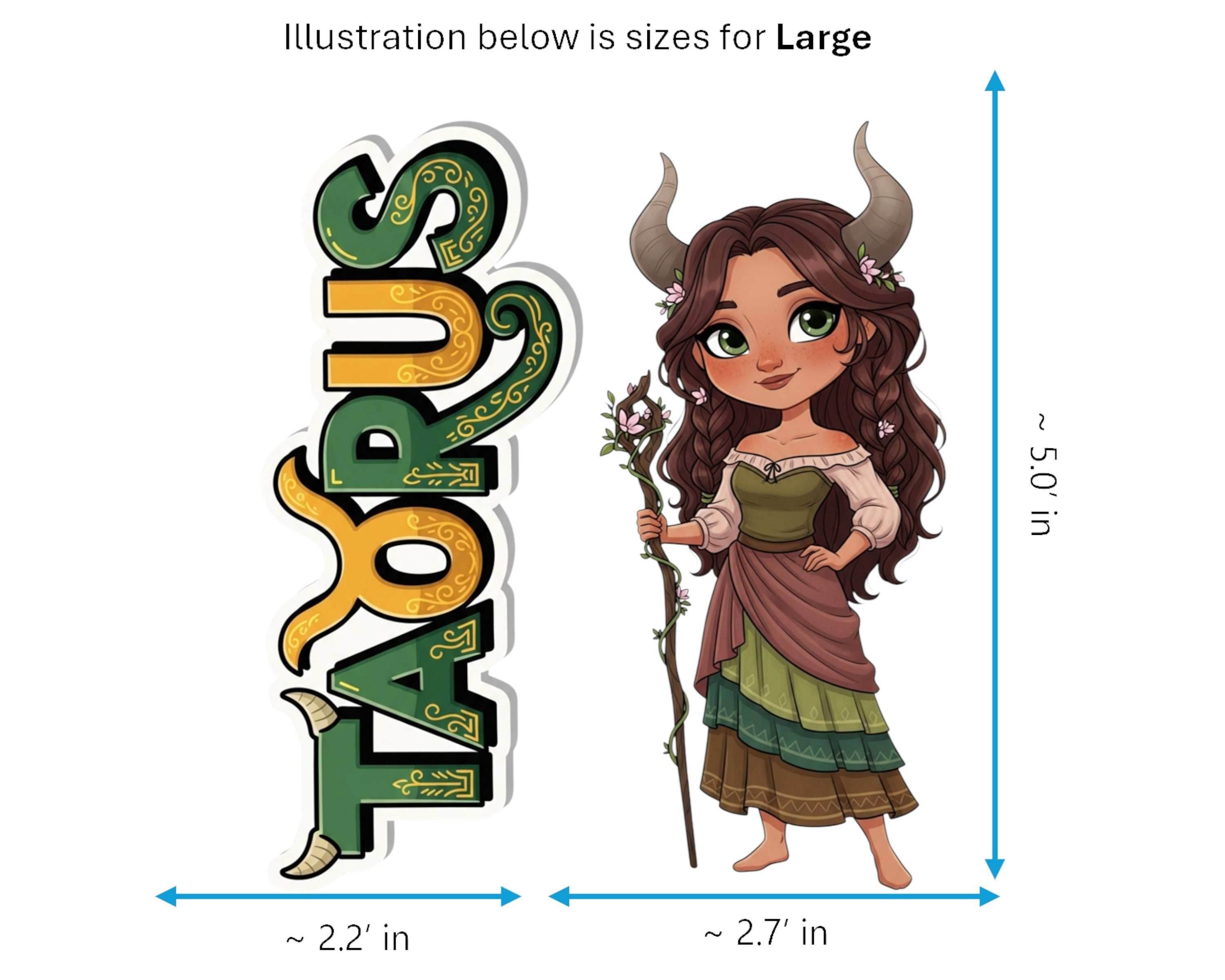 Taurus Sticker and Magnet - the Celestial Bull Horoskins™ – Zodiac Earth Sign | Waterproof & UV-Proof - Sticker / Large