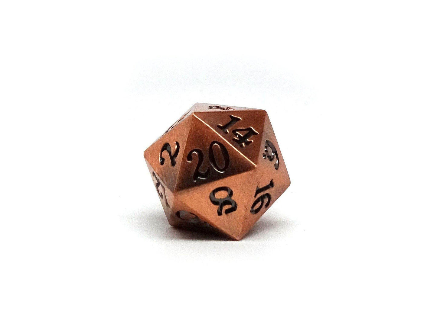 Legendary Copper D20 Dice - Metal Single 20 Sided Dice - 
