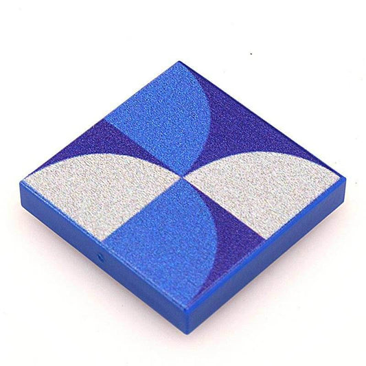 Blue Lightning Scallop Flooring - Custom Printed 2x2 Tile - 