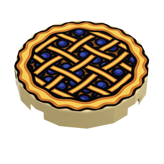 Blueberry Pie (2x2 Tile) made using LEGO part - B3 Customs - 