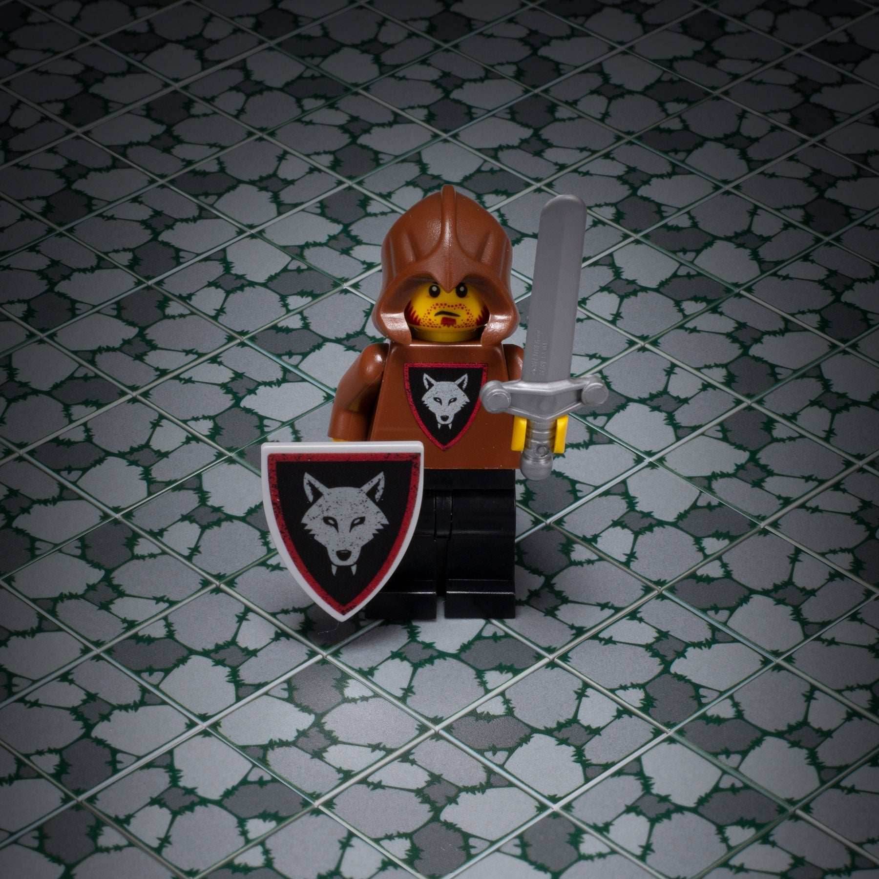B3 Customs Cobblestone (Plant Overgrowth) Tile Part Pack (20 Tiles) made with LEGO parts - 