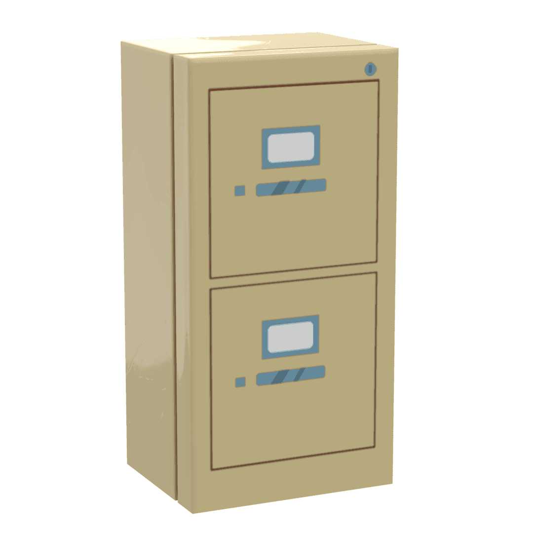 Filing Cabinet for Minifigs made using LEGO parts - B3 Customs - Tan