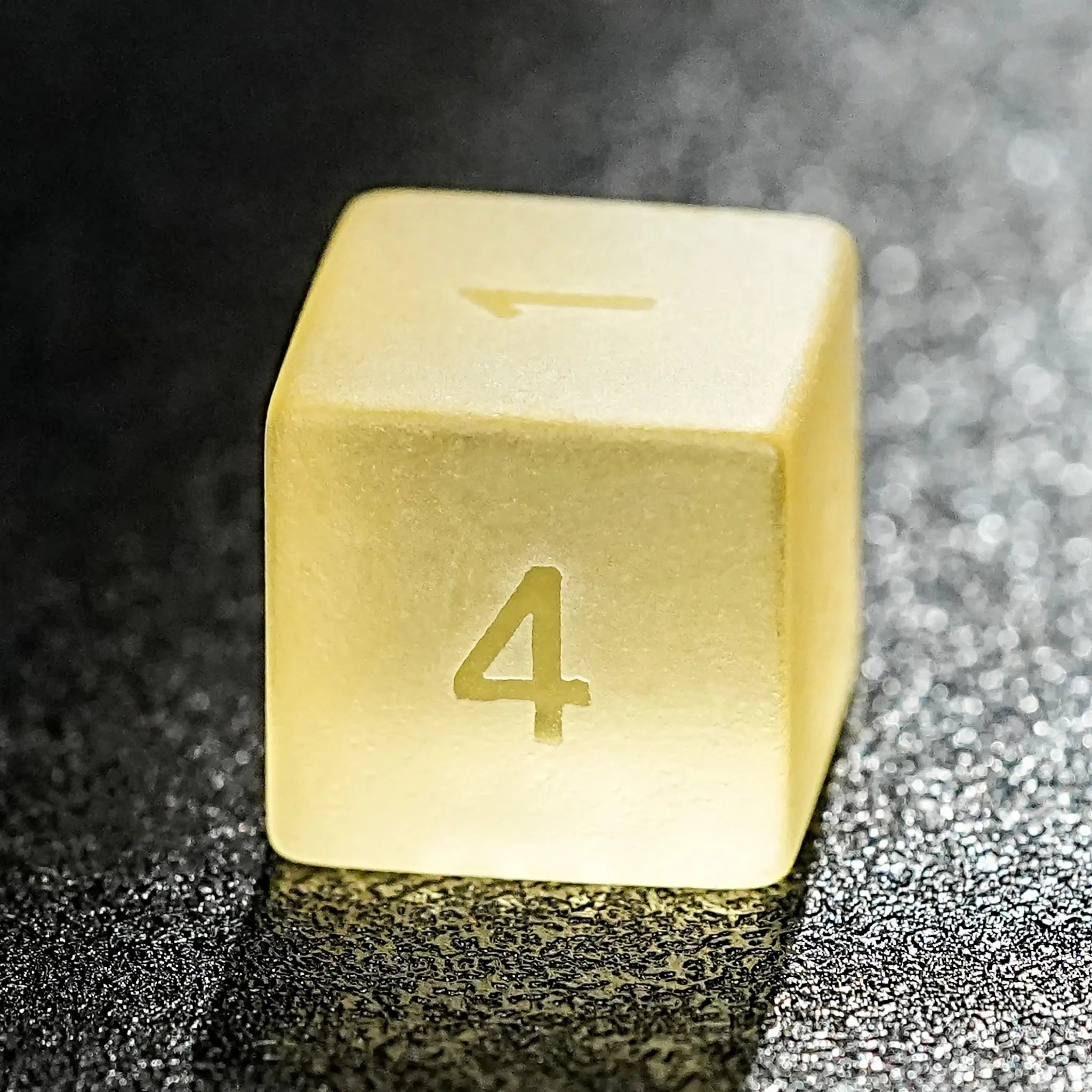 Light yellow gummy frosted and smooth gemstone dice set