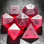 Light yellow gummy frosted and smooth gemstone dice set