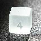 Light yellow gummy frosted and smooth gemstone dice set