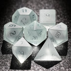 Light yellow gummy frosted and smooth gemstone dice set