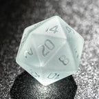 Light yellow gummy frosted and smooth gemstone dice set