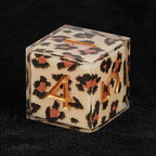 Light yellow leopard print transparent resin polyhedron DND dice set