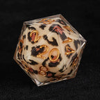Light yellow leopard print transparent resin polyhedron DND dice set