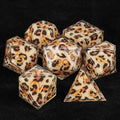 Light yellow leopard print transparent resin polyhedron DND dice set