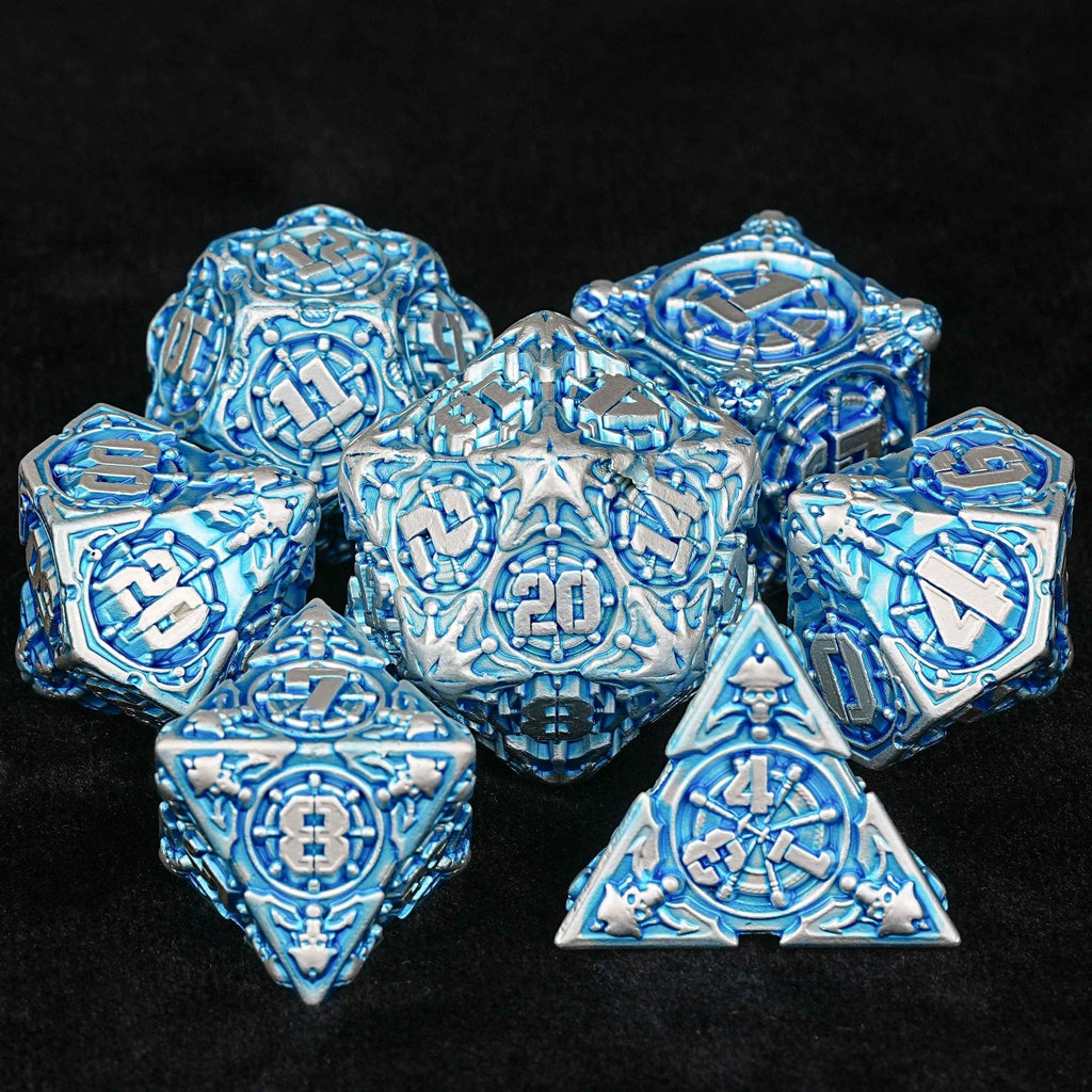 Limited Clearance-Metal Pirate DND Dice Set｜3D Embossed Metal