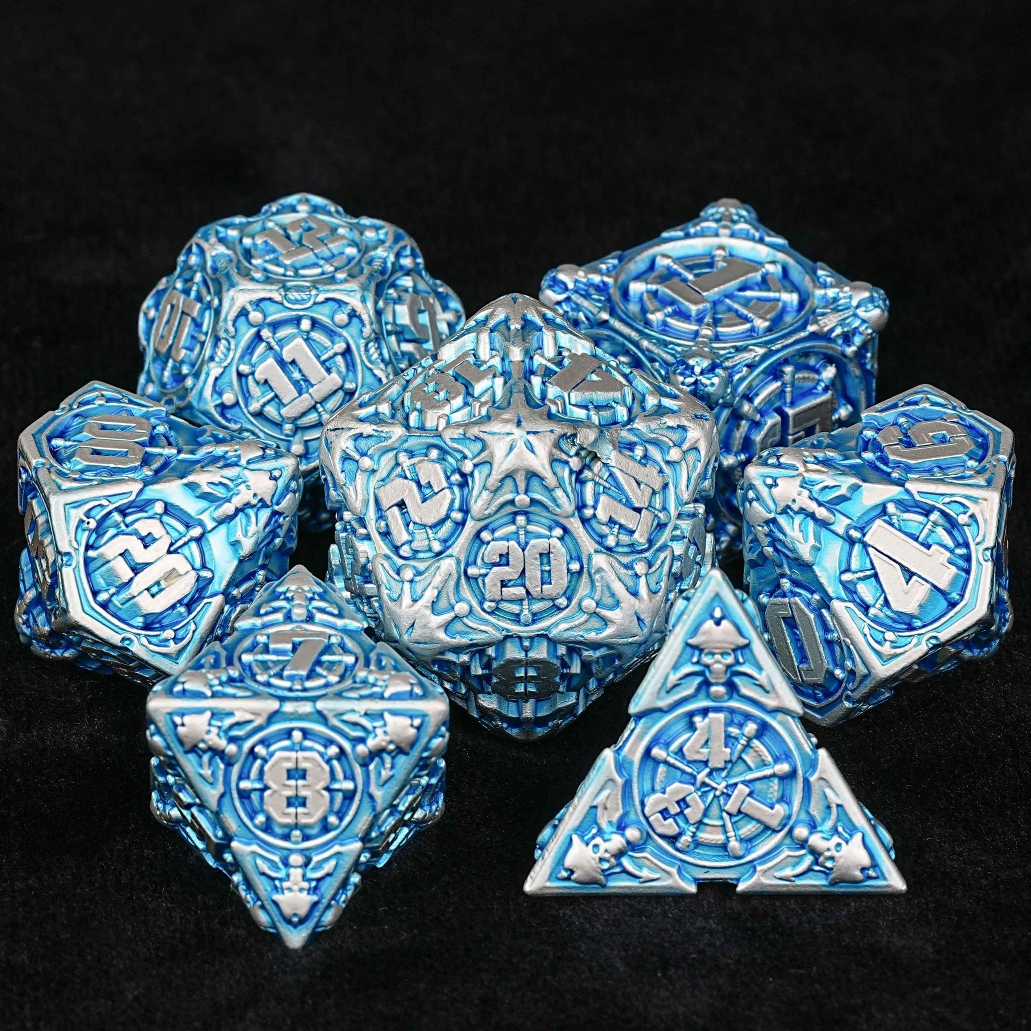 Limited Clearance-Metal Pirate DND Dice Set｜3D Embossed Metal