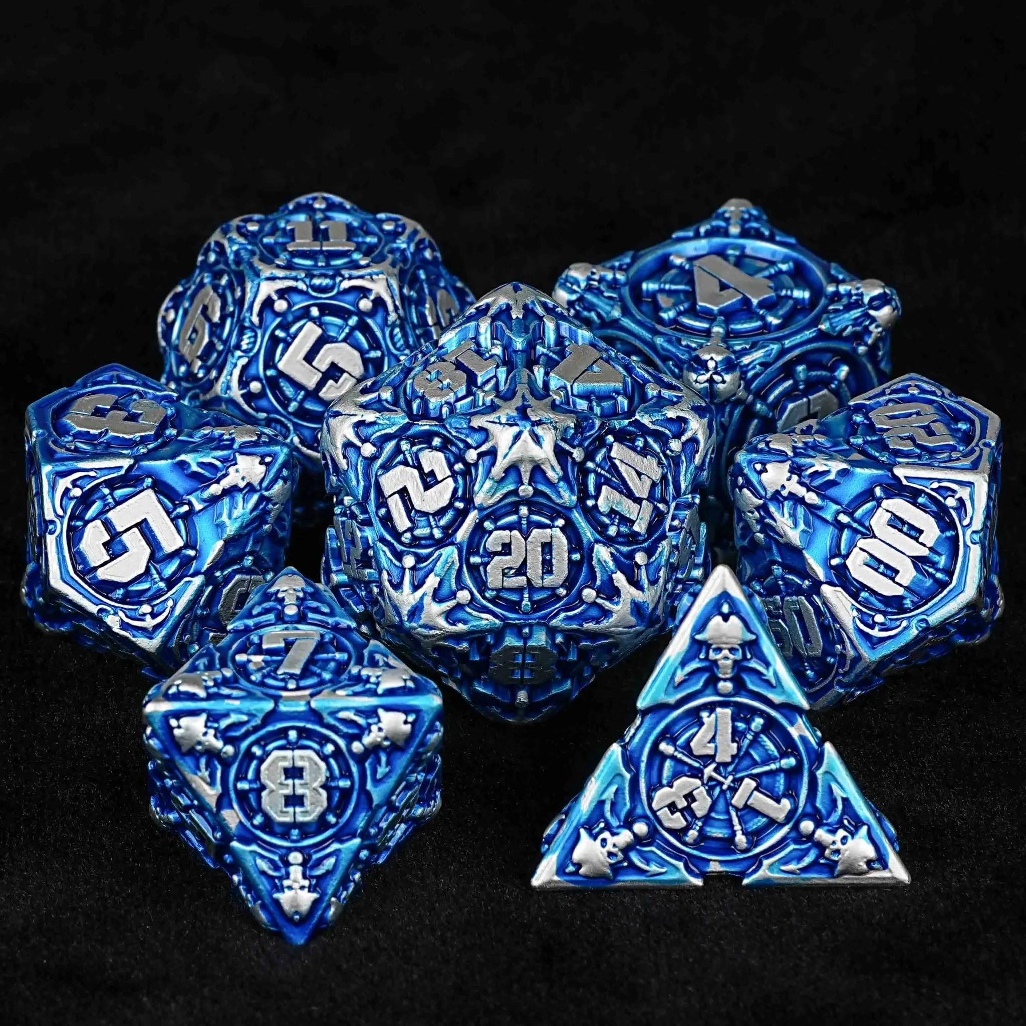 Limited Clearance-Metal Pirate DND Dice Set｜3D Embossed Metal