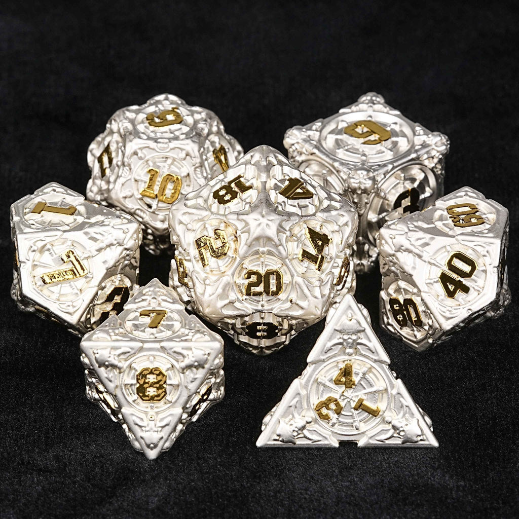 Limited Clearance-Metal Pirate DND Dice Set｜3D Embossed Metal