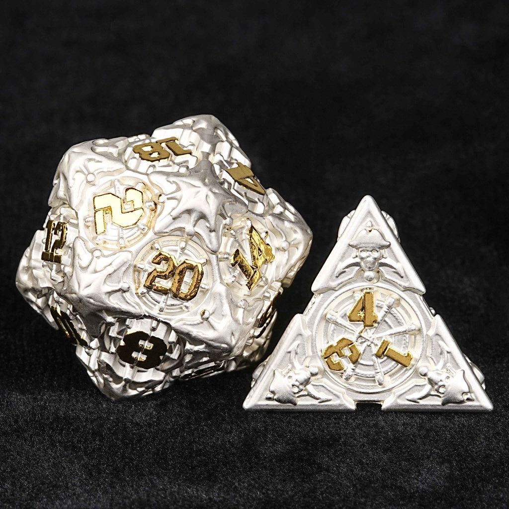 Limited Clearance-Metal Pirate DND Dice Set｜3D Embossed Metal