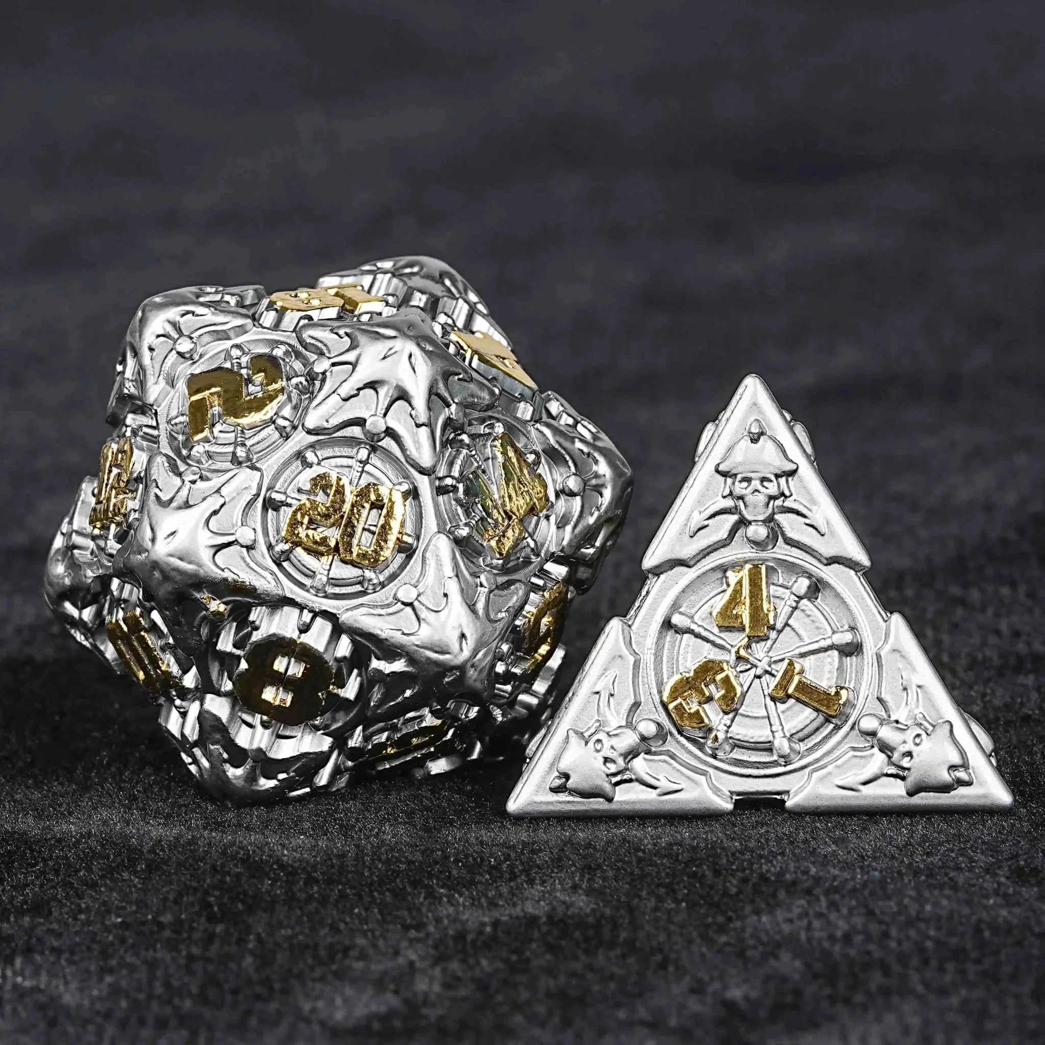 Limited Clearance-Metal Pirate DND Dice Set｜3D Embossed Metal