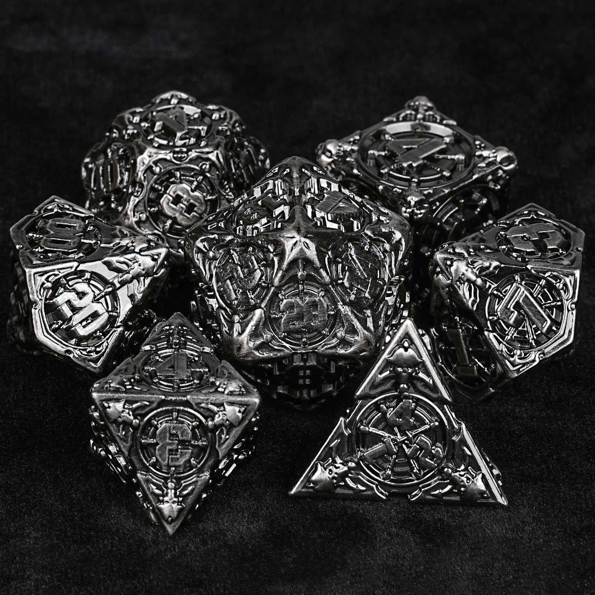 Limited Clearance-Metal Pirate DND Dice Set｜3D Embossed Metal