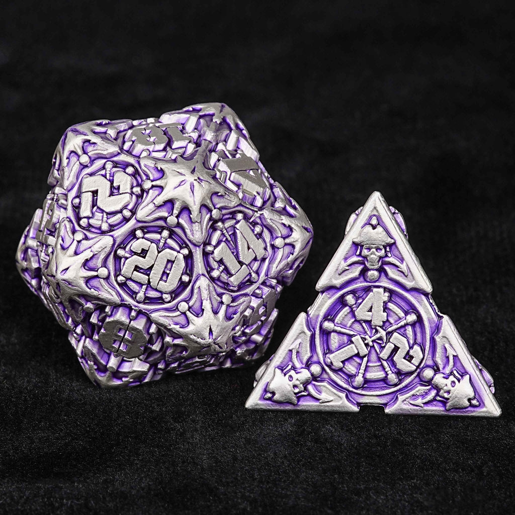 Limited Clearance-Metal Pirate DND Dice Set｜3D Embossed Metal