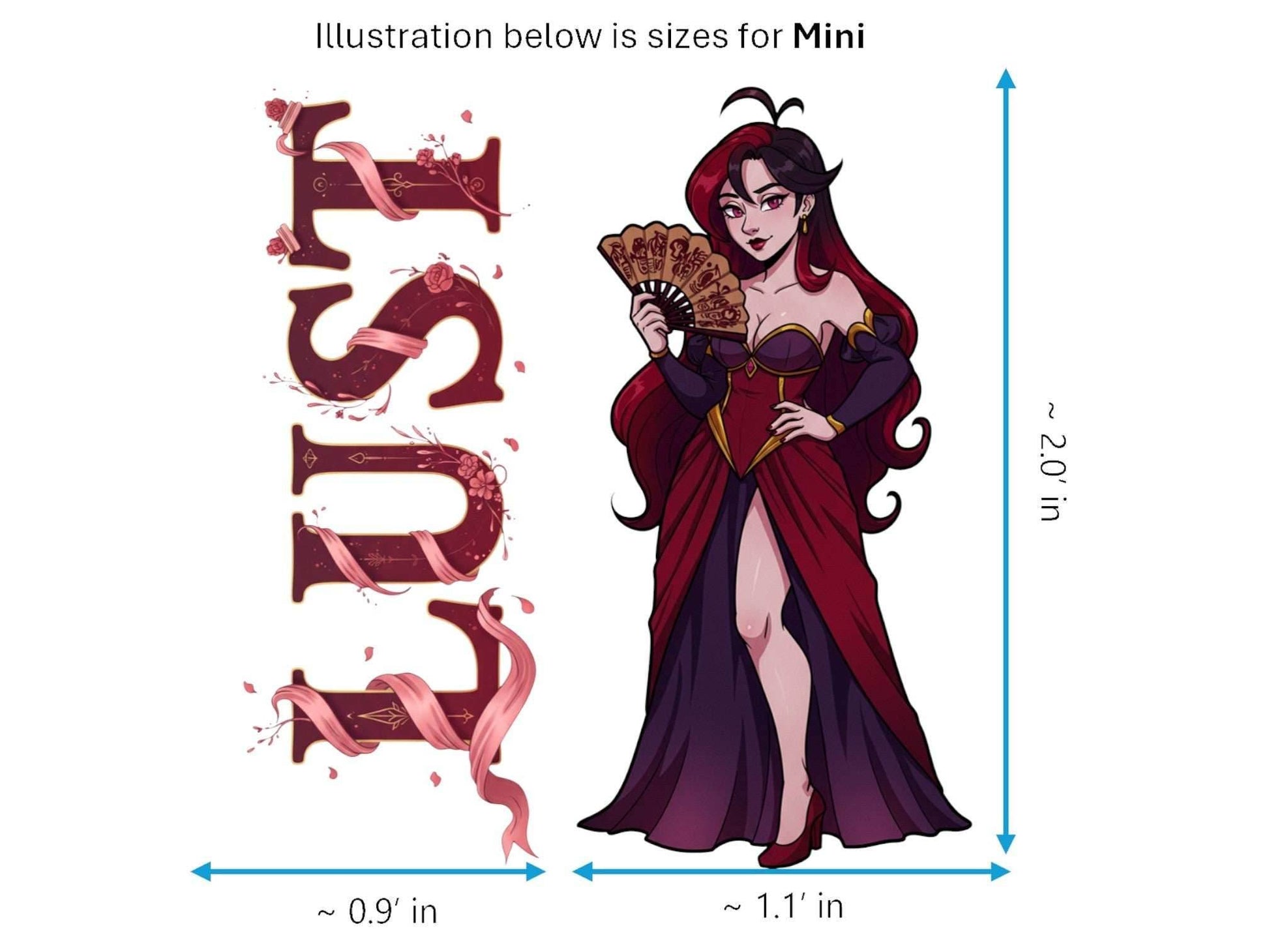 Lust Sticker and Magnet – Luxuria 7 Sinkins™ – Personification of Lust | Waterproof & UV-Proof - Sticker / Mini