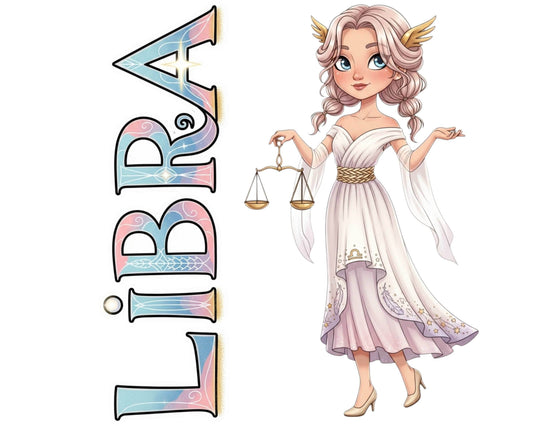 Libra Sticker and Magnet - Scales of Justice Horoskins™ – Zodiac Air Sign | Waterproof & UV-Proof - Sticker / Mini