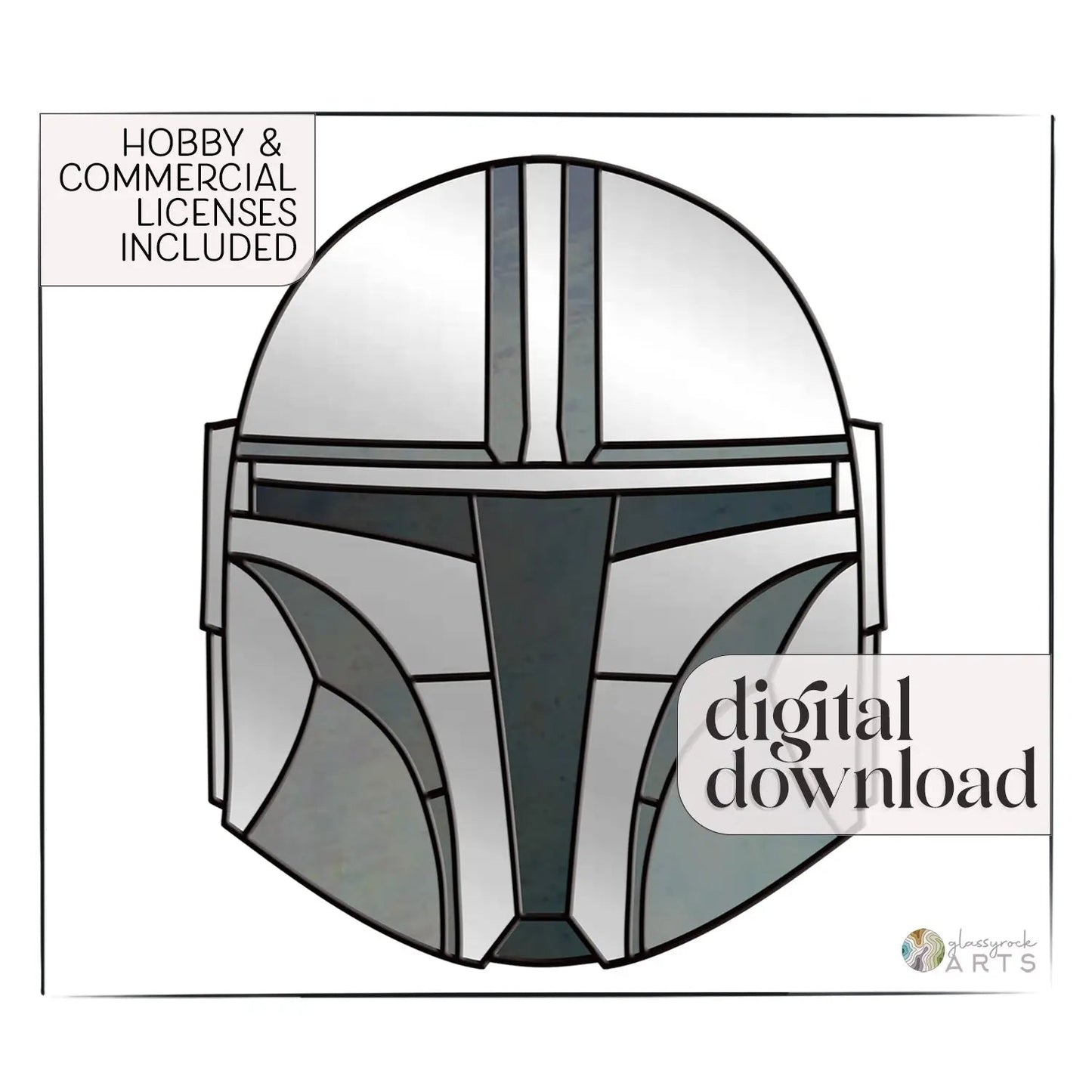 The Mandalorian Star Wars Stained Glass Pattern