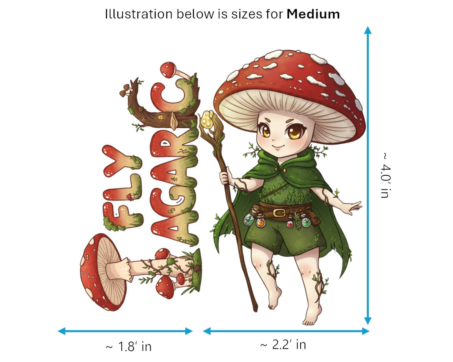 Fly Agaric Sticker and Magnet - the Forest Fey Fungikins™ – Whimsical Mushroom Art | Waterproof & UV-Proof - Sticker / Medium