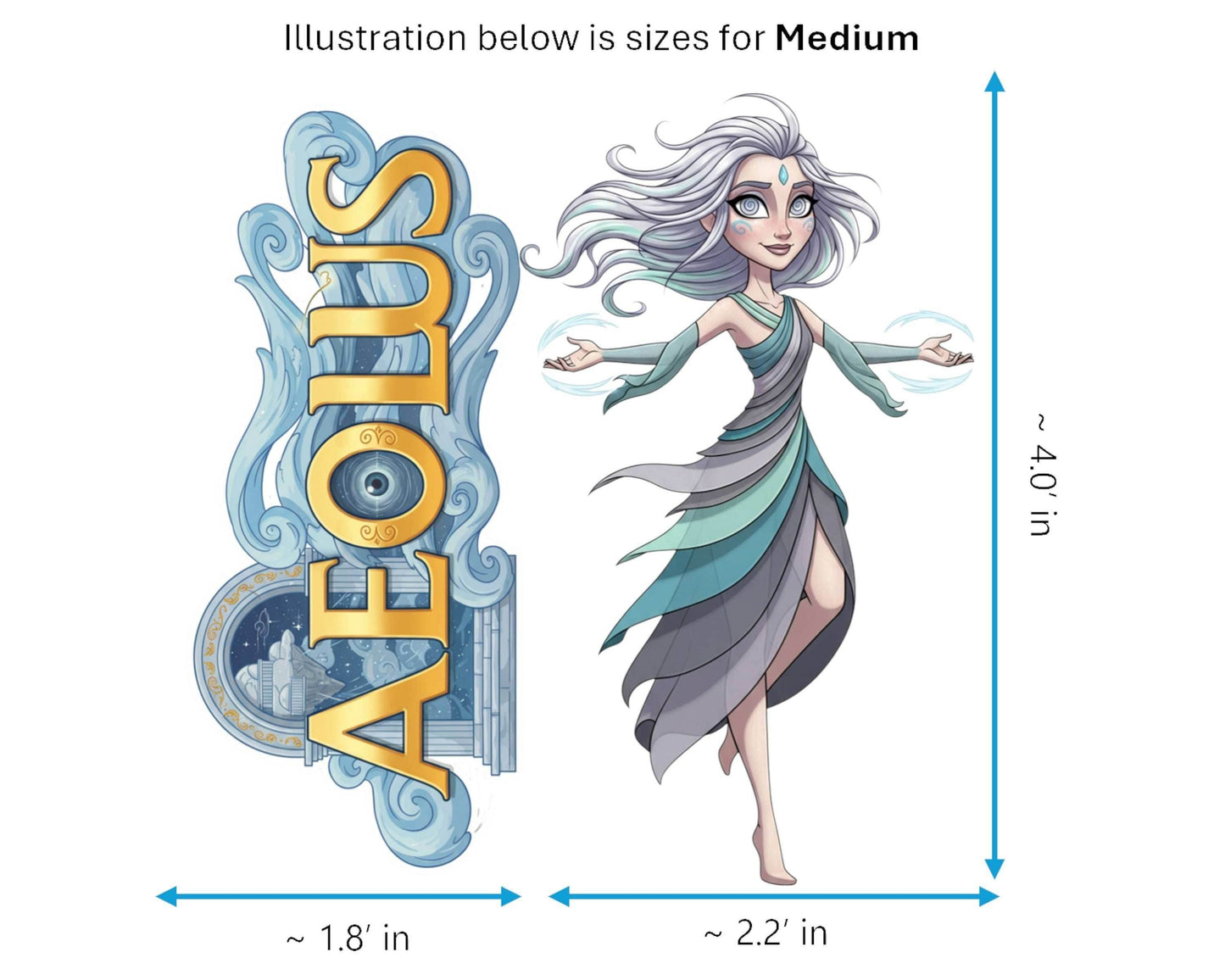 Aeolus Sticker and Magnet - Tamer of Storms Mythkins™ – Greek Goddess of Winds | Waterproof & UV-Proof - Sticker / Medium