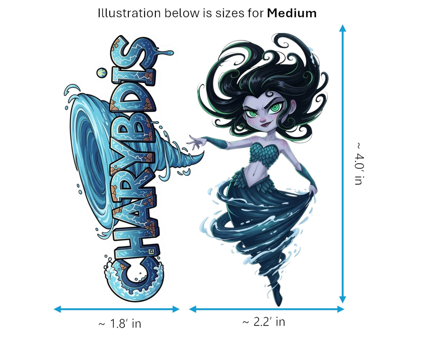 Charybdis Sticker and Magnet - Living Whirlpool Mythkins™ – Greek Sea Monster | Waterproof & UV-Proof - Sticker / Medium