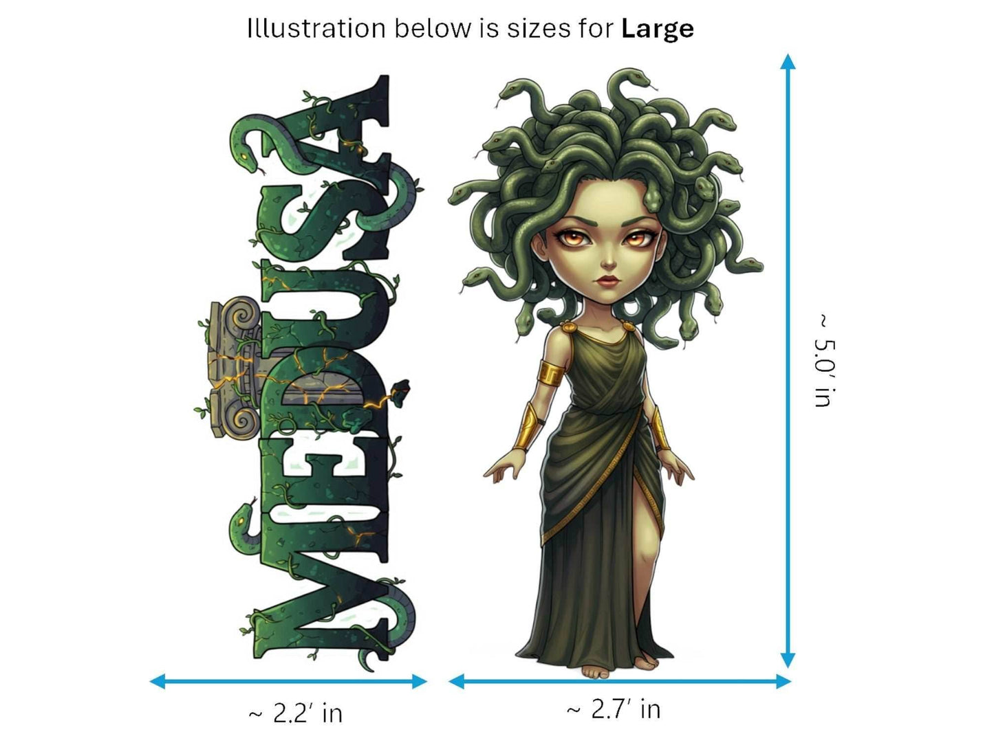 Medusa Sticker and Magnet - Daughter of Phorcys Mythkins™ | Waterproof & UV-Proof - Sticker / Large
