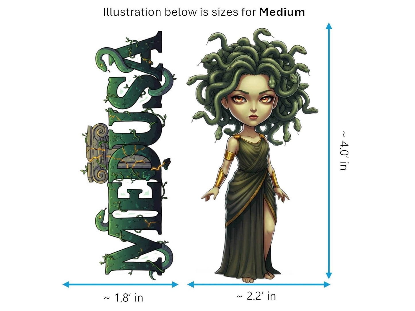 Medusa Sticker and Magnet - Daughter of Phorcys Mythkins™ | Waterproof & UV-Proof - Sticker / Medium