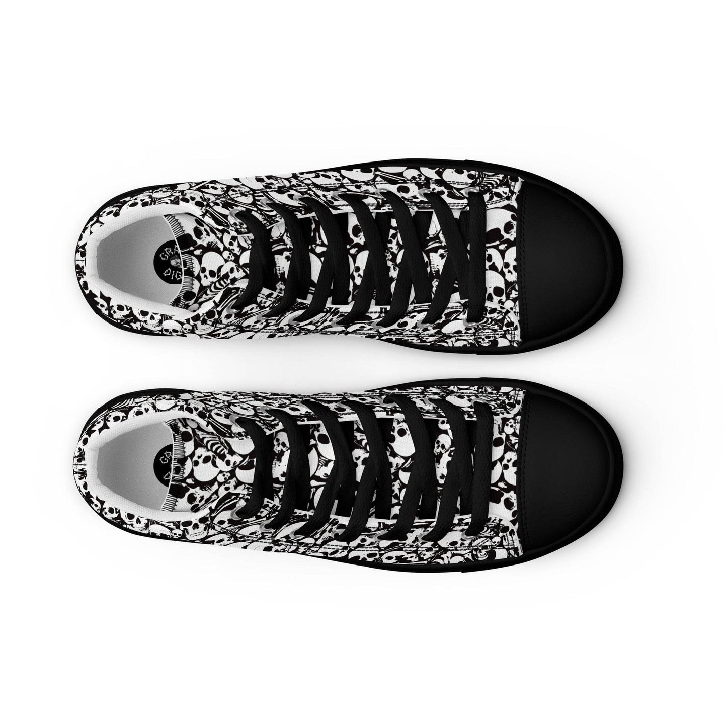 Skull and Bones Ossuary Men’s High Top Canvas Shoes - 5