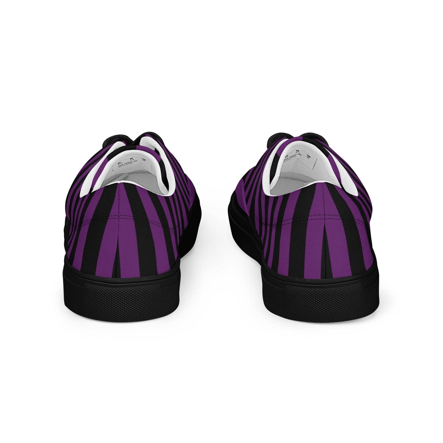 Black and Purple Striped Men’s Lace-up Canvas Shoes - 5