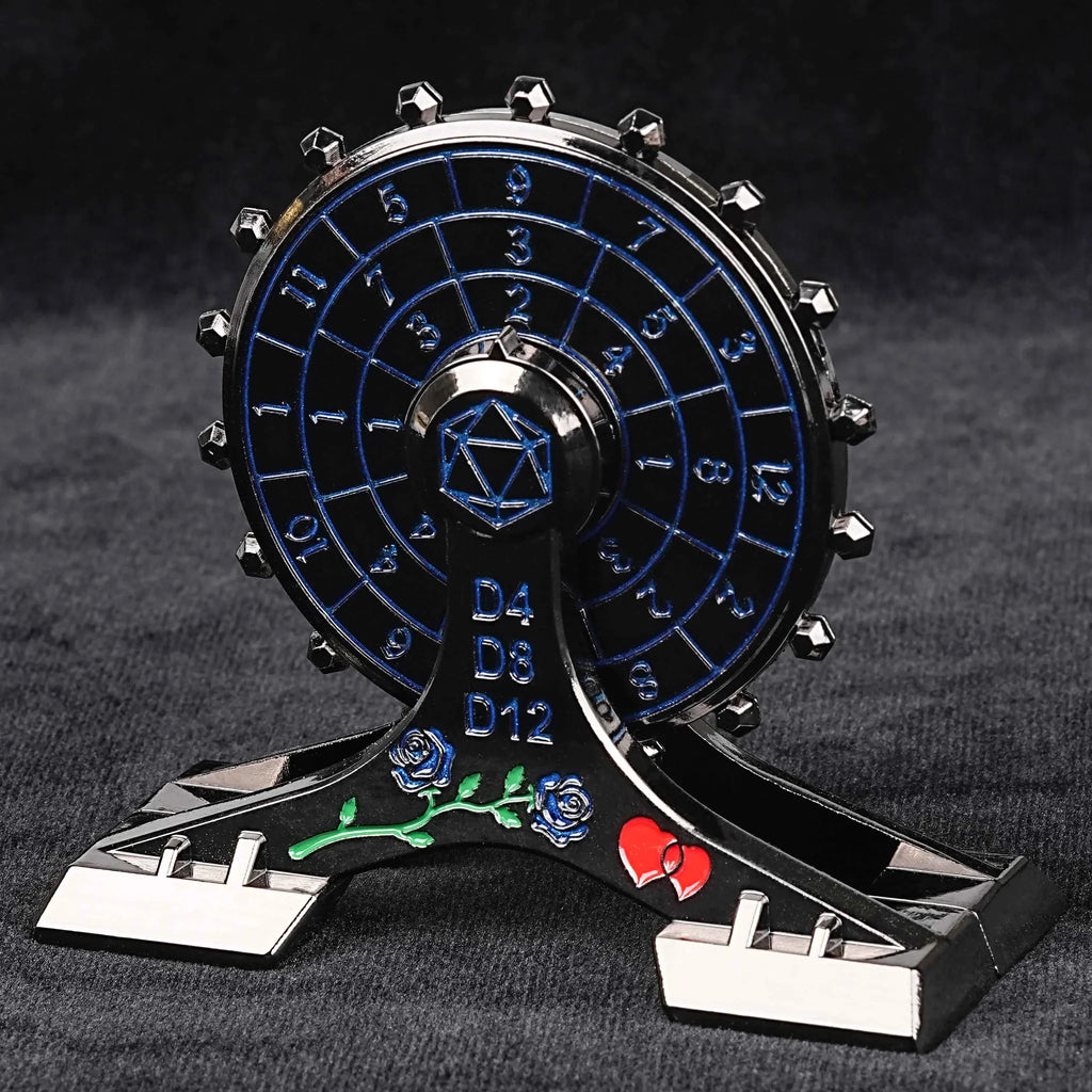 Metal DND Dice Spinner: Rose Love Ferris Wheel Spinning Dice