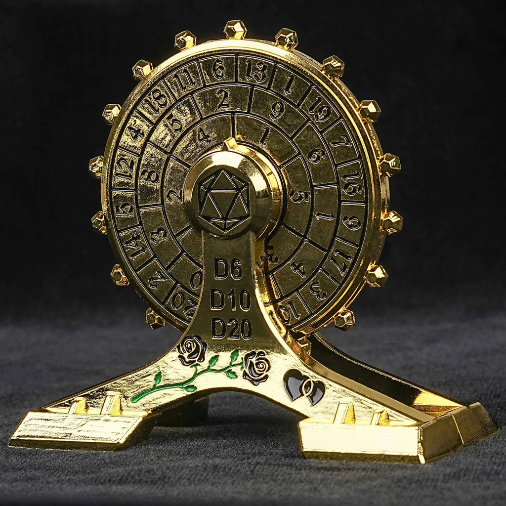 Metal DND Dice Spinner: Rose Love Ferris Wheel Spinning Dice