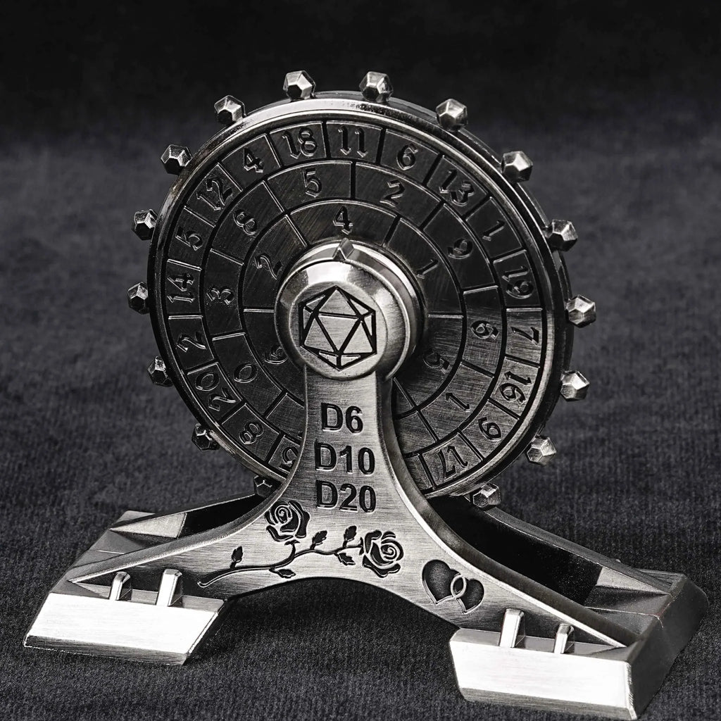 Metal DND Dice Spinner: Rose Love Ferris Wheel Spinning Dice